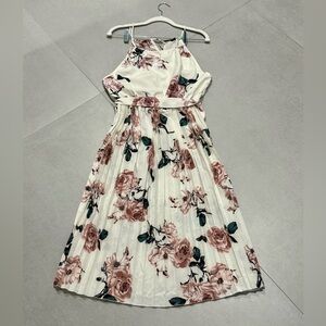 SHEIN Pink and White Halter Floral Dress Size S